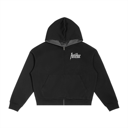 Night Plaid Zip Hoodie